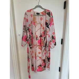 EXPRESS One Size Pink Floral Kimono Robe Lightweight Duster Boho